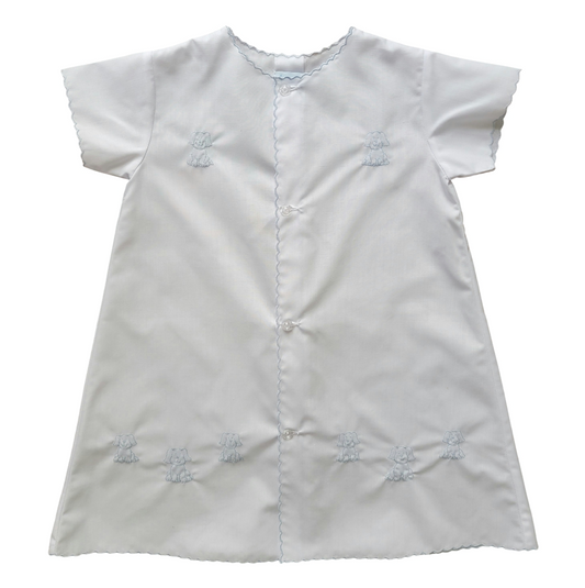 Boy's Daygown with Embroidered Puppies