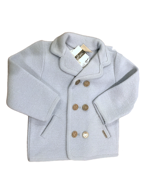 Light Blue Unisex Wool Pea Coat