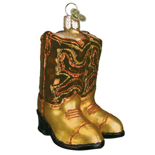 Ornament, Brown Cowboy Boots