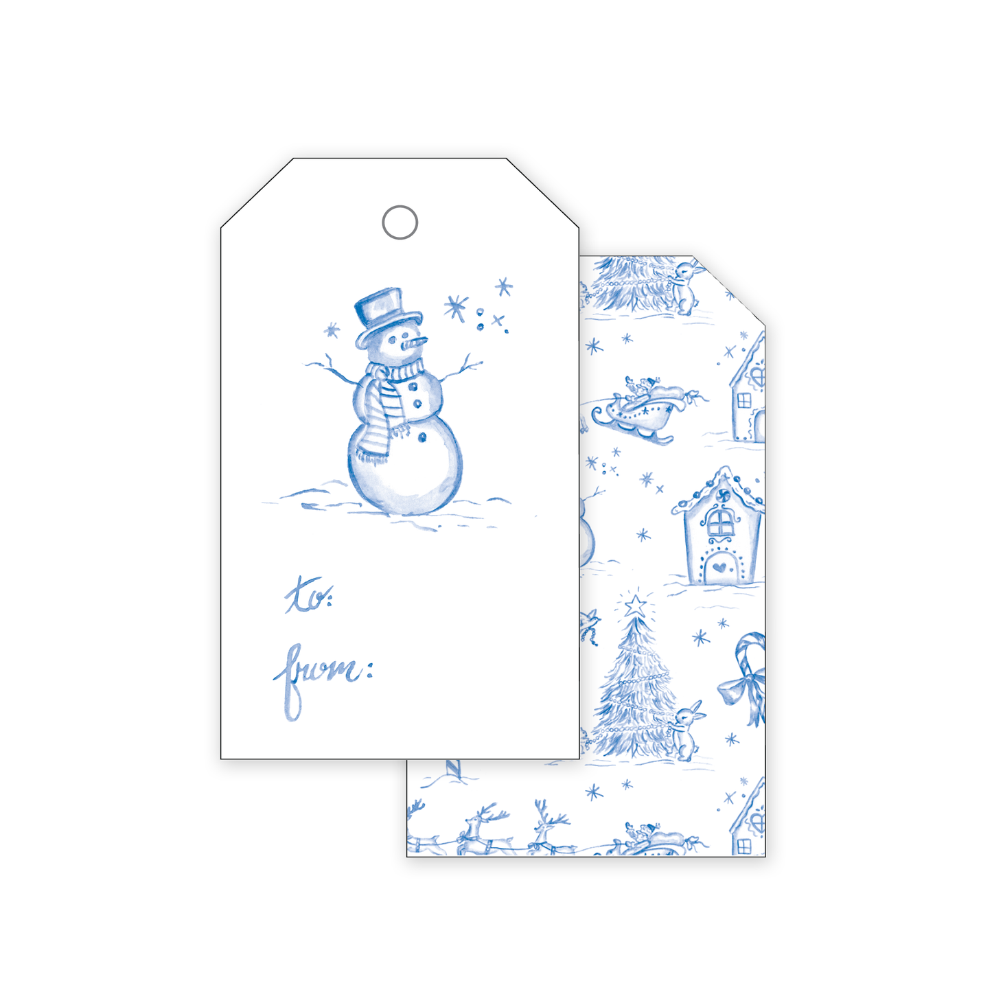 Set of 10 Gifts Tags, Winter Wonderland Toile