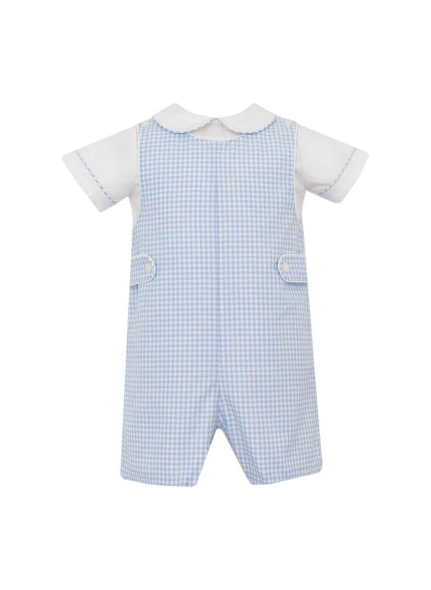 Light Blue Gingham John John Set