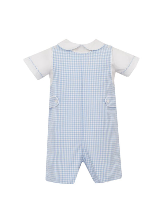Light Blue Gingham John John Set