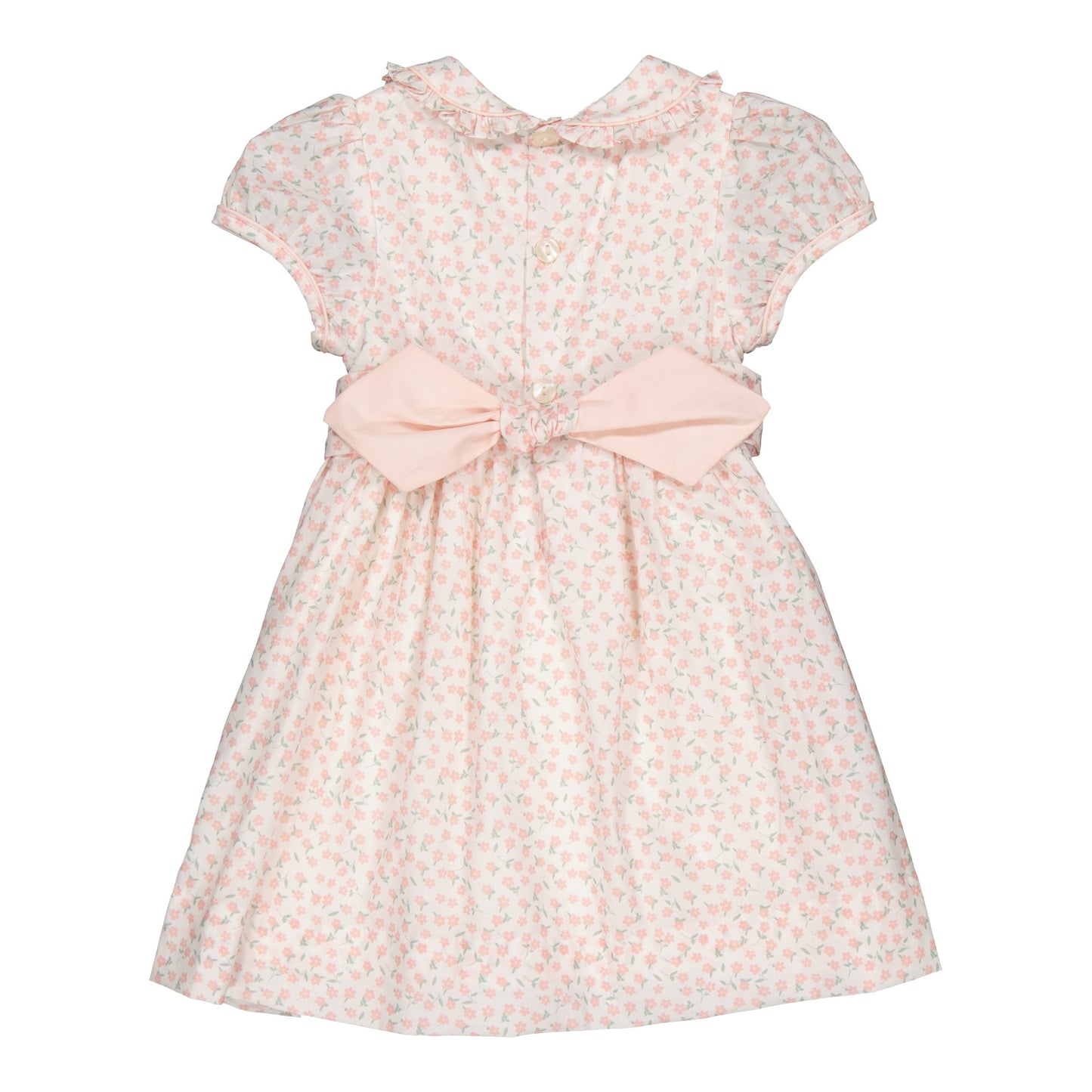 Petronille Daisy Pink Smocked Short Sleeve Dress
