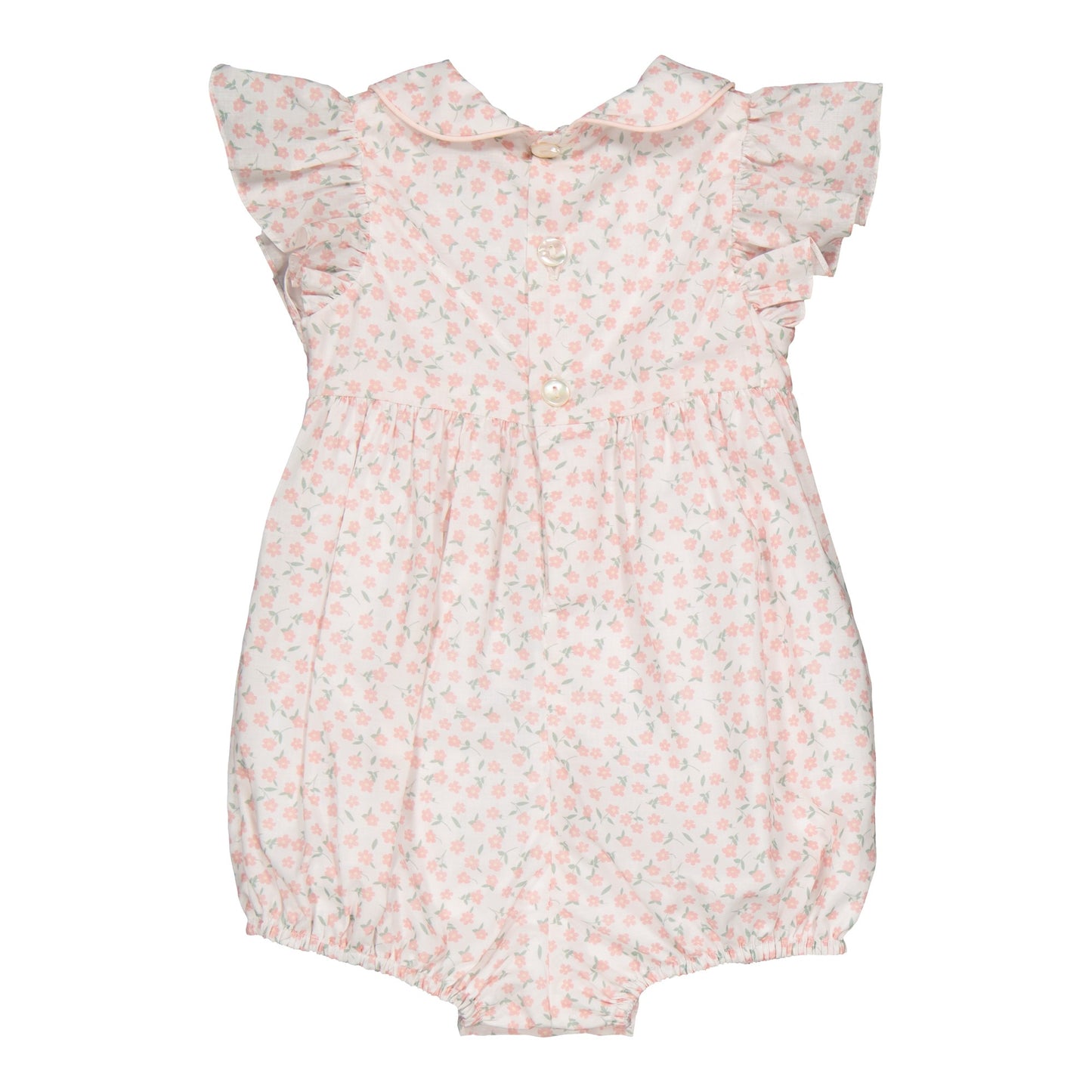Julyne Daisy Pink Smocked Romper Bubble