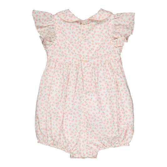 Julyne Daisy Pink Smocked Romper Bubble