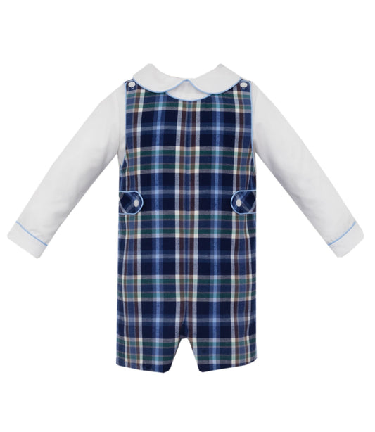 Lucas Blue & Brown Plaid Boy's Jon Jon Set