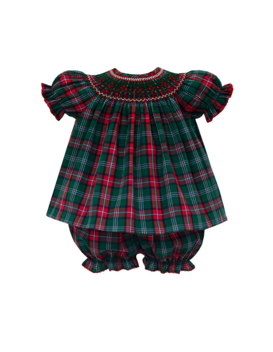 Madison Green & Red Plaid Bishop Bloomer Set
