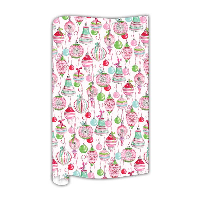 Wrapping Paper, Pink and Green Vintage Hanging 8 Ft