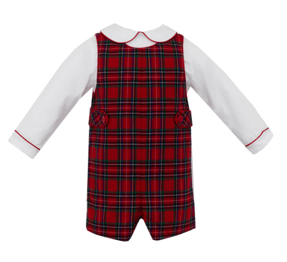 Red Plaid John John Set