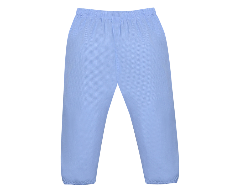 Blue Micro Gingham Logan Pants