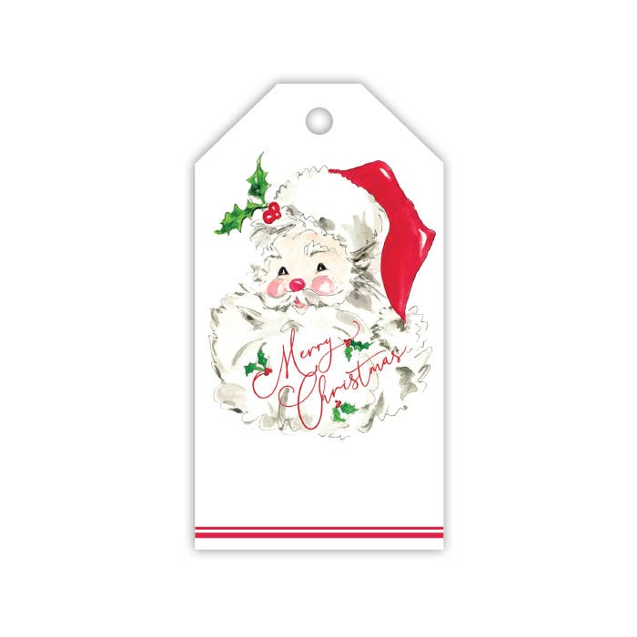 Merry Christmas  Red Santa Gift Tag