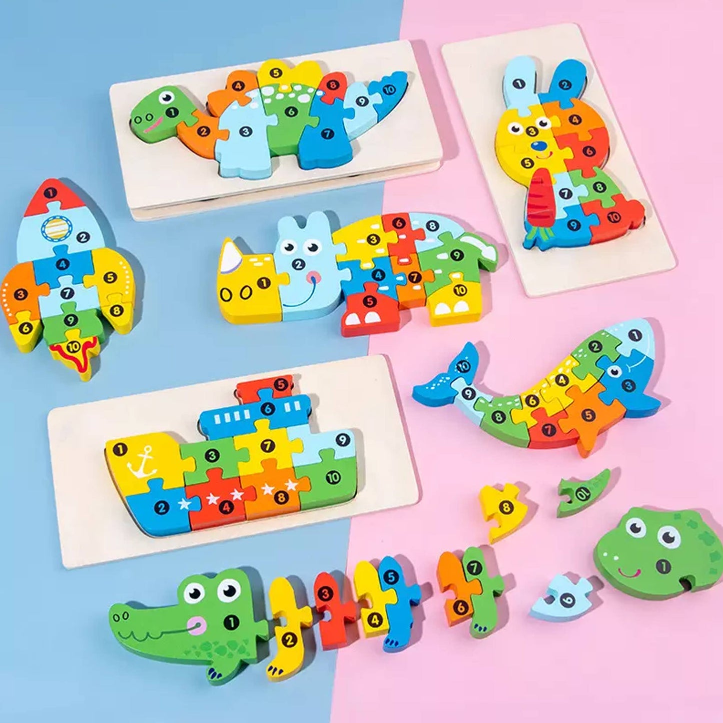 Montessori & Educational Wooden Puzzle Toy- Assorted