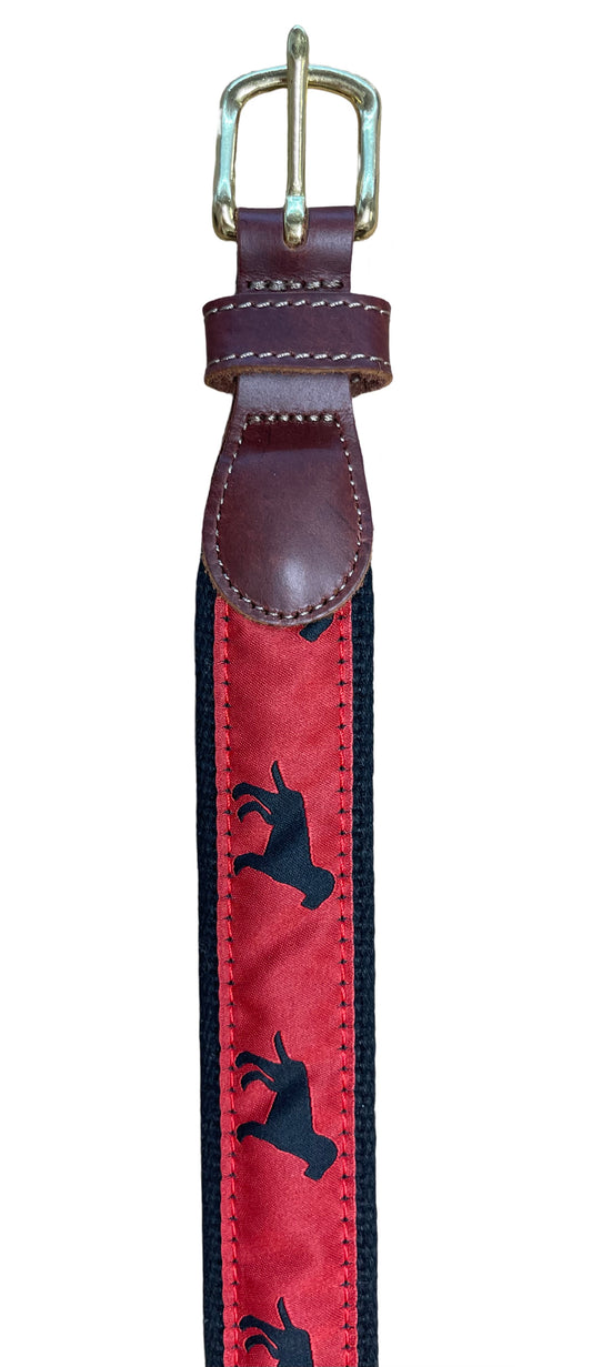 First Belt, Black Dog on Red