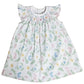 Bunny Print Bishop Smocked Dress