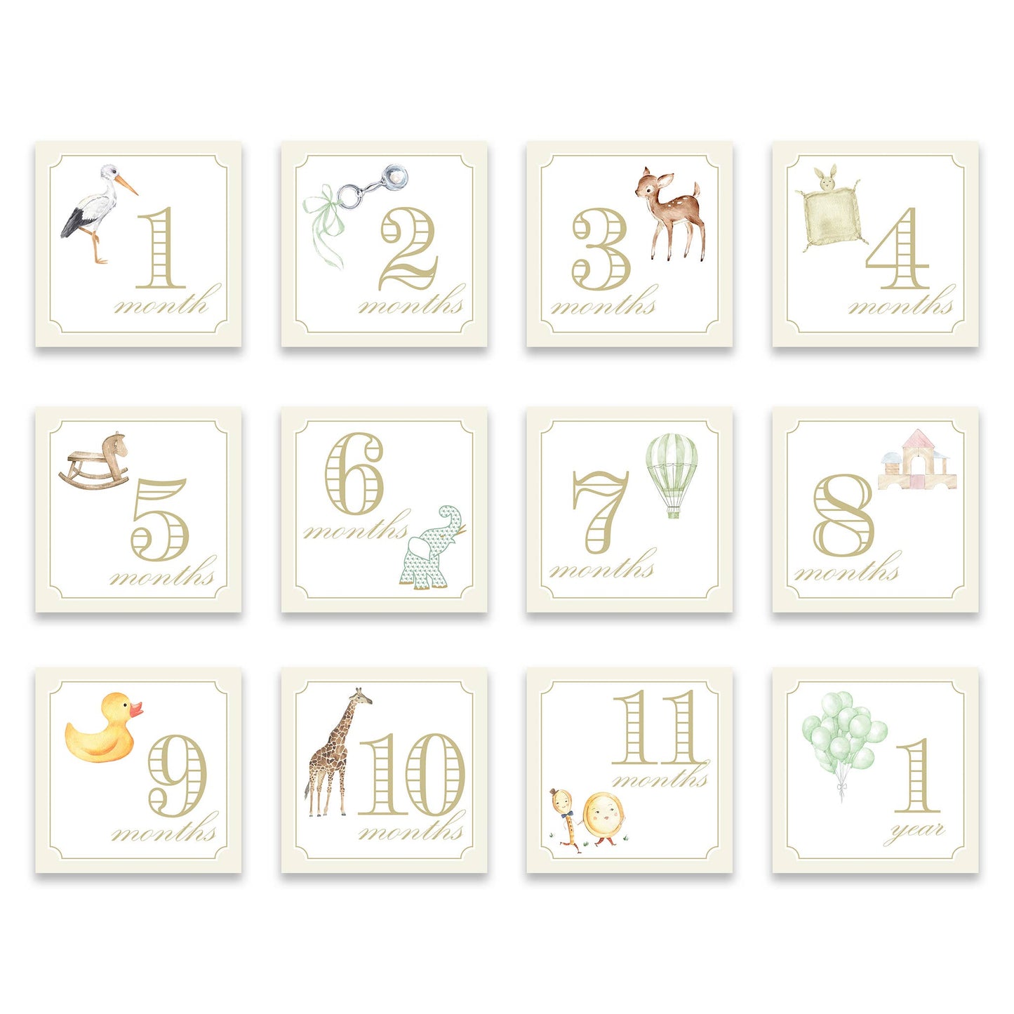 Milestone Cards, Classic Cream