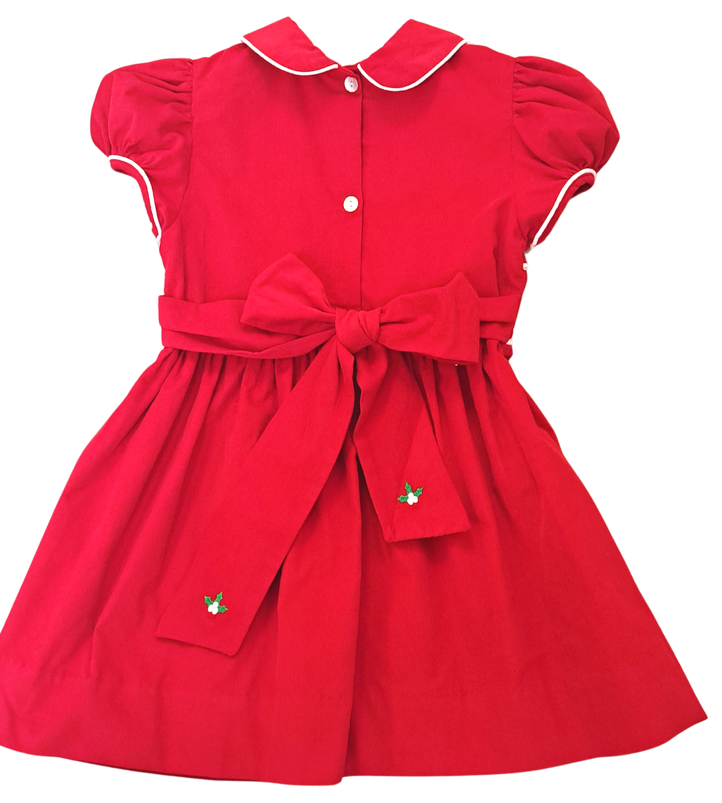 Corduroy Red Classic Christmas Dress