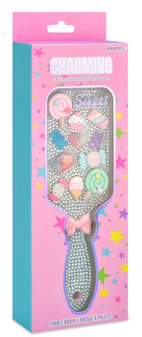 Charming Rhinestone Paddle Brush
