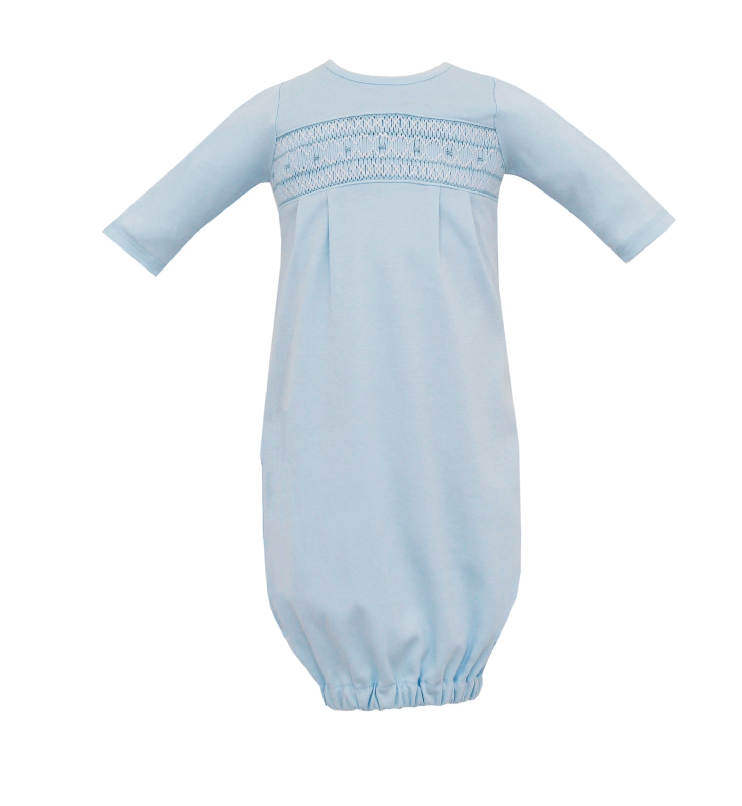 Lucas Smocked Blue Knit Sack