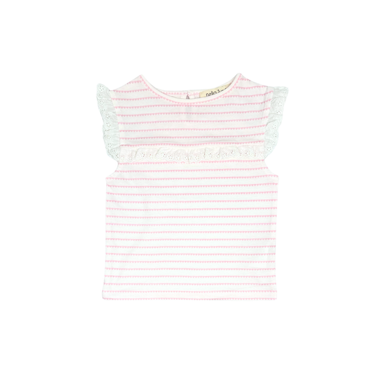 Eyelet Lace Tank, I Heart Stripes Pink