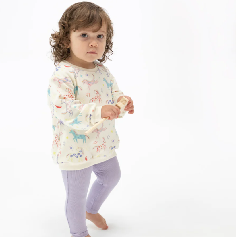 Puffy Oversized Sweatshirt Set, Fun Unicorns