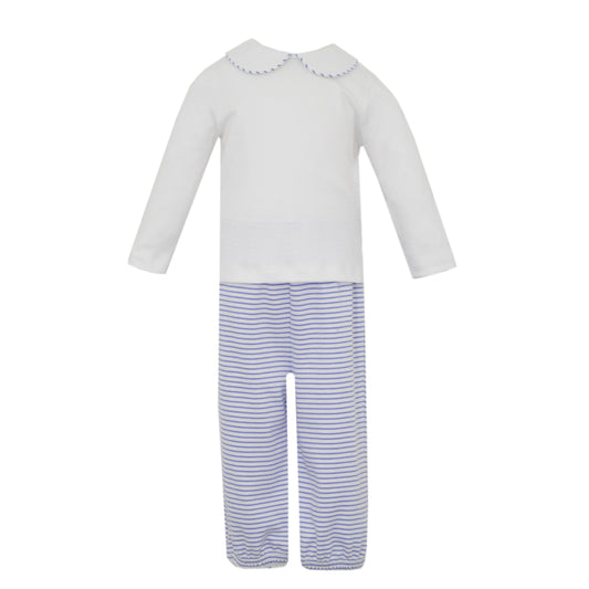 Boy's Blue & White Stripe Pant Set
