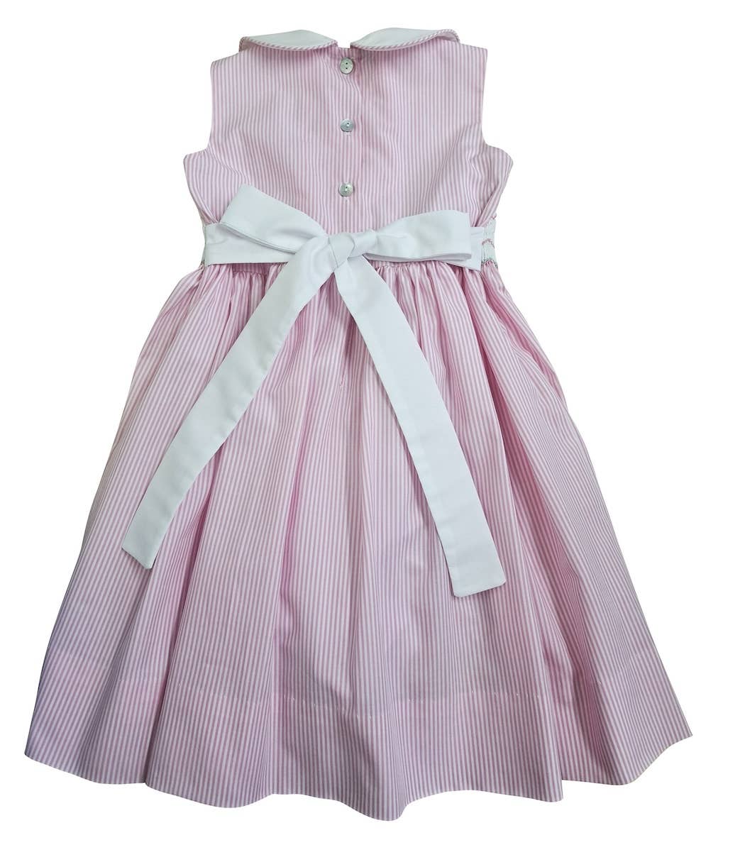 Taylor Pink Stripe Smocked Sleeveless Dress