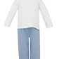 Boy's Blue Knit Pants & White Long Sleeve Shirt Set