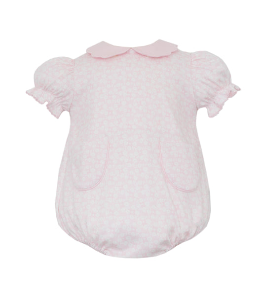 Knit Floral Bubble with Scalloped Collar