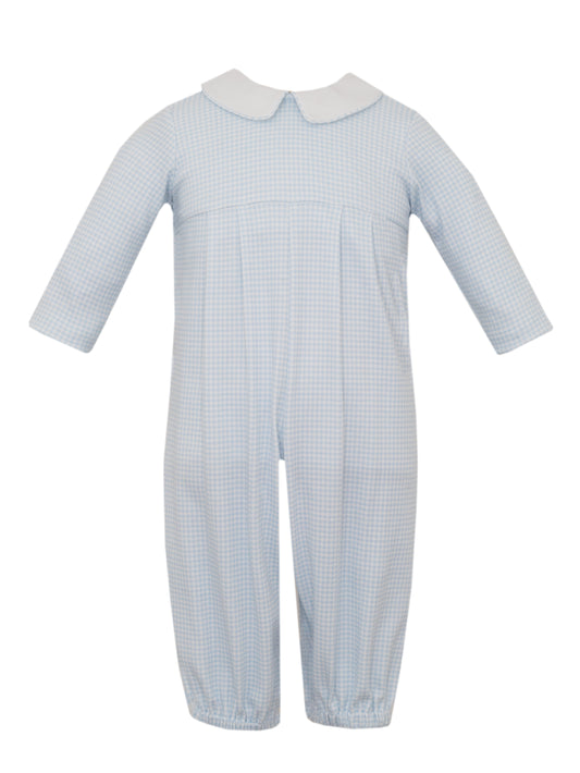 Light Blue Gingham Romper