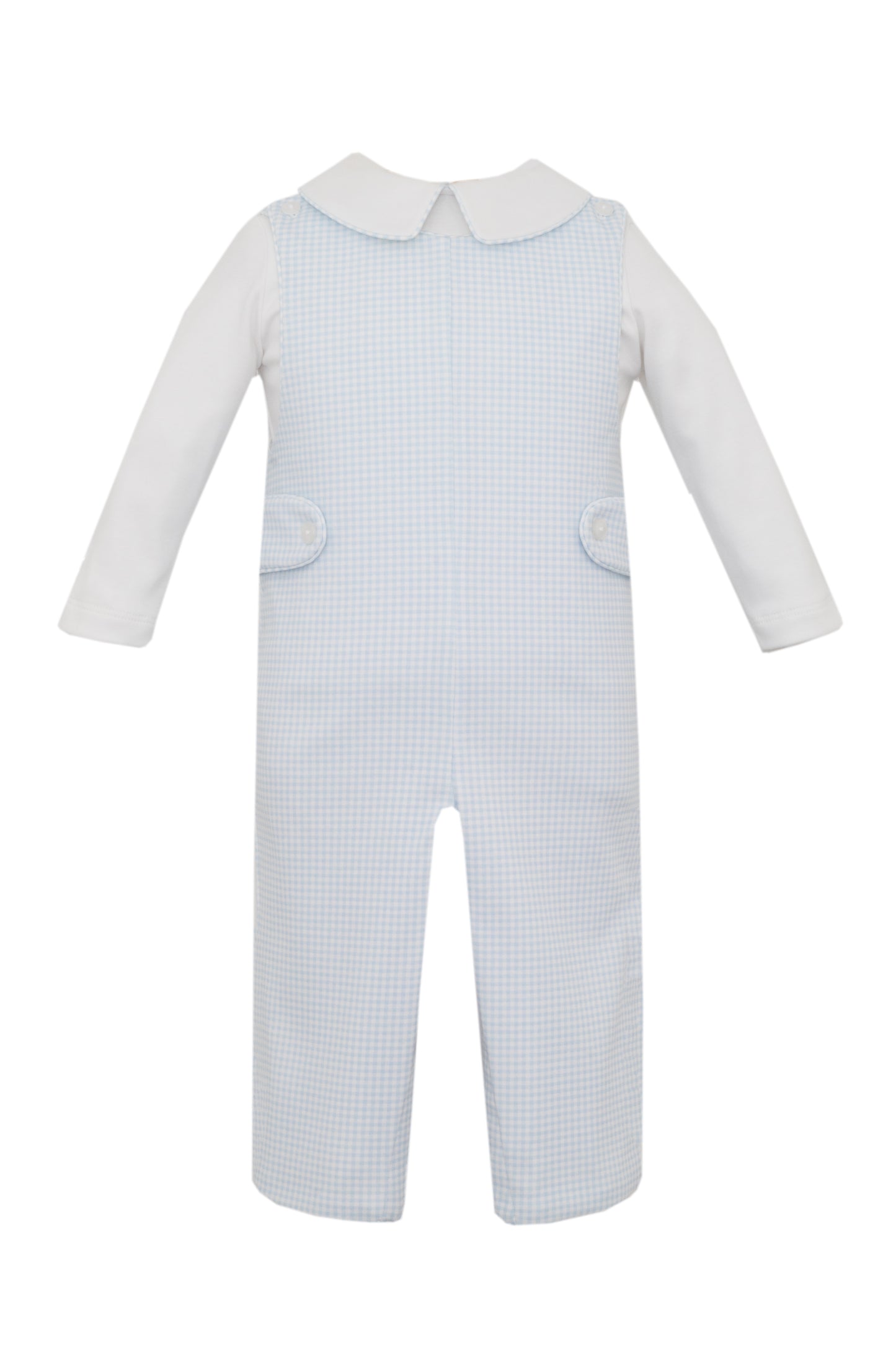 Blue Gingham Jon Jon & Shirt Set