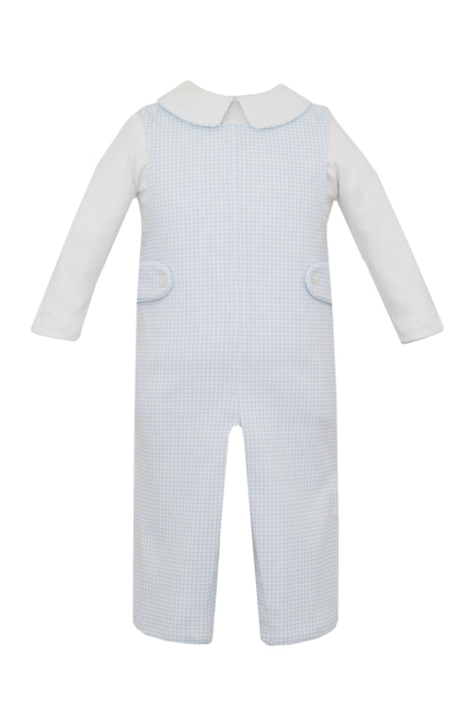 Blue Gingham Jon Jon & Shirt Set