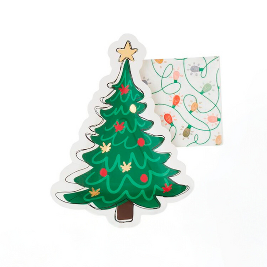 Christmas Tree Paper Plate & Napkin Set