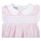 Pink Mini Checks F24 Smocked Collared Short Sleeve Girl Bubble