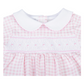 Pink Mini Checks F24 Smocked Collared Girl Footie