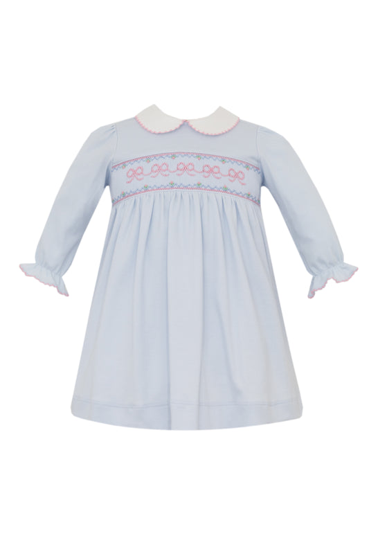 Bows Blue Knit Dress
