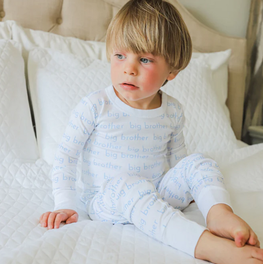 Big Brother Print Long Pajama Set