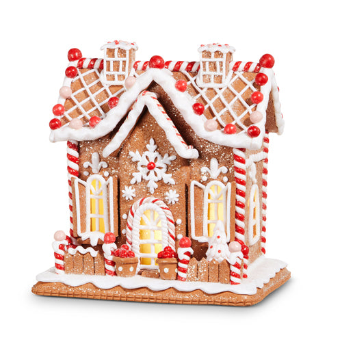 Lighted Gingerbread House, 9"