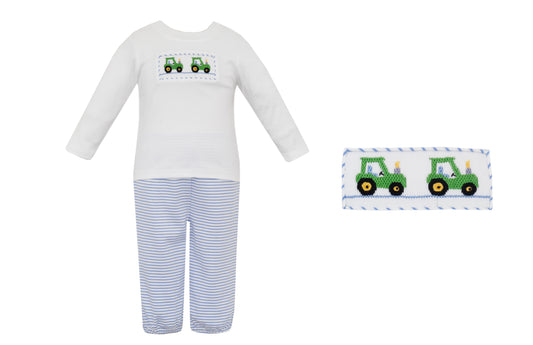 Tractor Blue Stripe Knit Pant Set