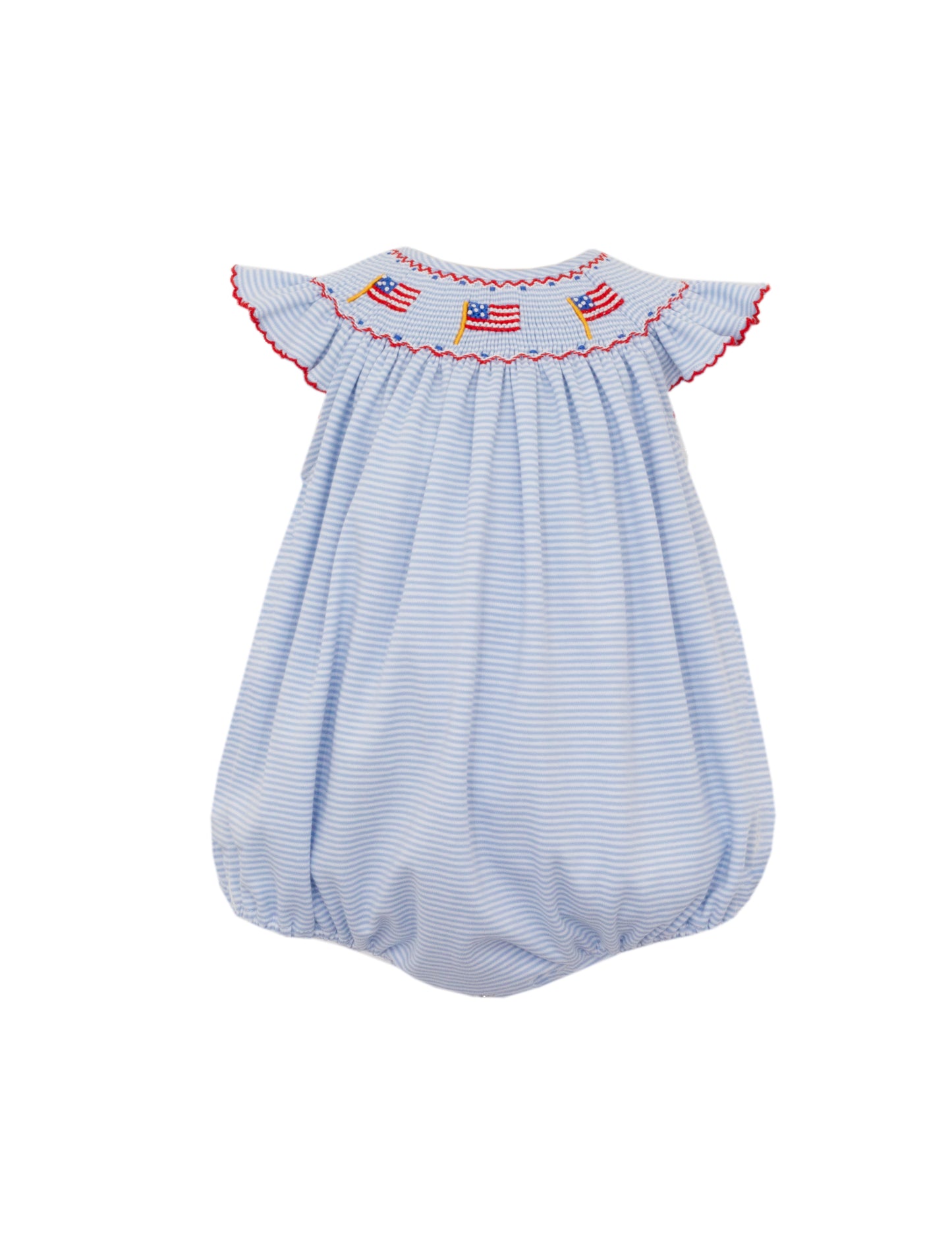 Flags Bishop Smocked Blue Stripe Knit Bubble