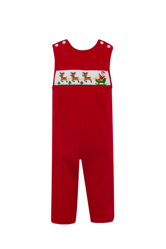 Santa's Sleigh Red Knit Long Jon Jon
