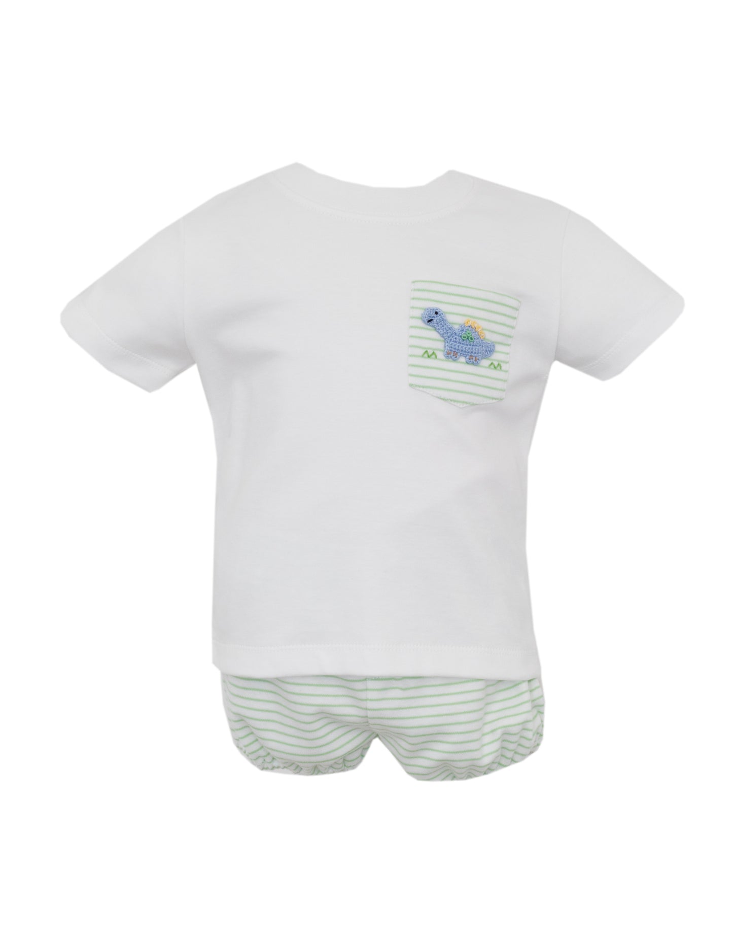 Dinos Knit Stripe Diaper Set