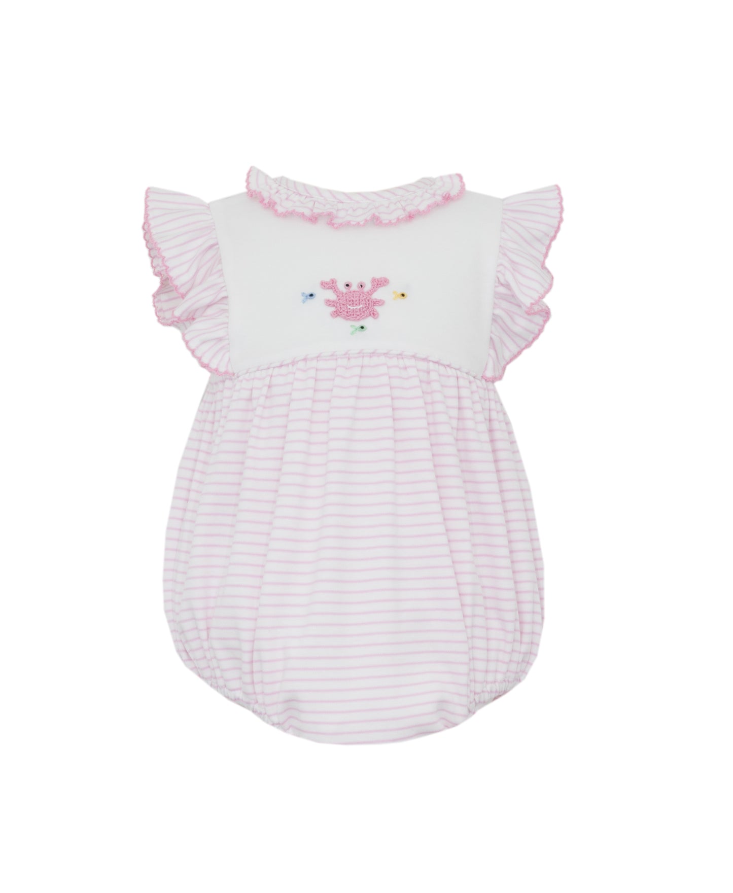 Crabs Knit Stripe Sleevleess Bubble with Ruffles