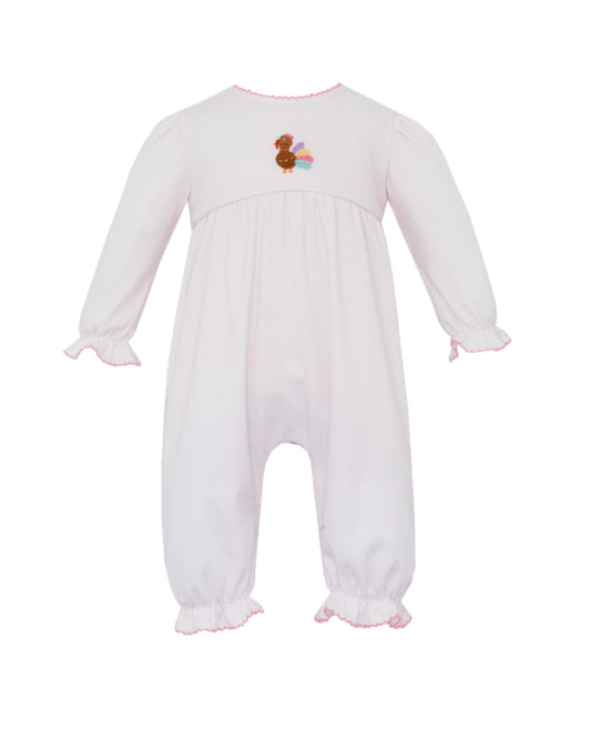 Turkey Pink Stripe Knit Romper