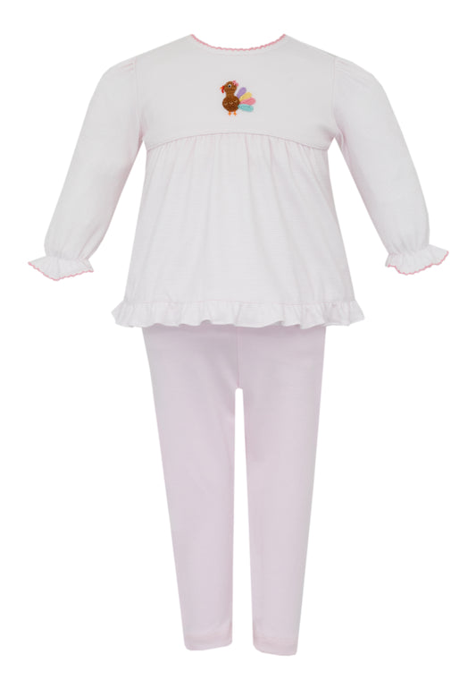 Turkey Girls Pink Stripe Knit Tunic Set