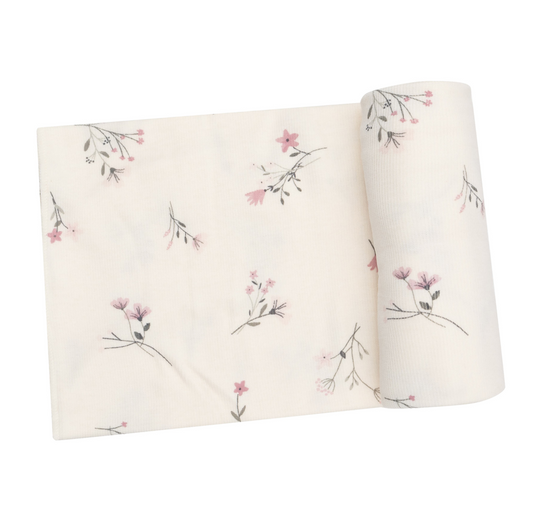 Ribbed Swaddle, Wispy Floral