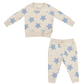 Raglan Sweatshirt Set, French Sketchy Stars Blue