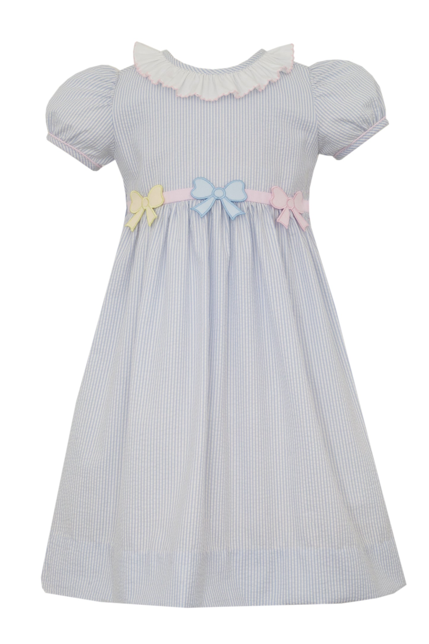 Pastel Bows Seersucker Dress