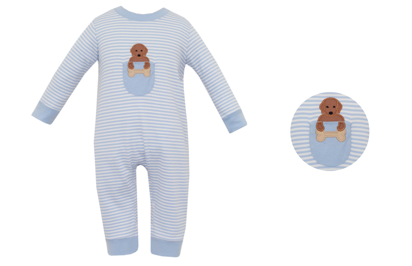 Labs Blue Stripe Knit Stripe Romper