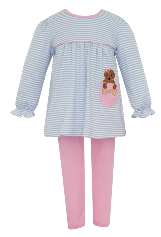 Labs  Blue Knit Stripe Tunic  Set