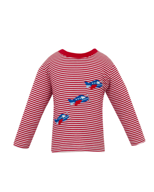 Airplanes Red Knit Stripe Boys  T-Shirt